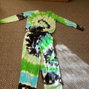Ivory Ella green and blue tie dye set